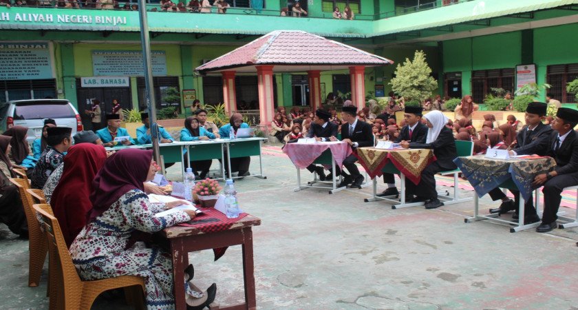Antusias Kandidat OSIM MAN Binjai Dalam Penerapan Belajar Demokrasi